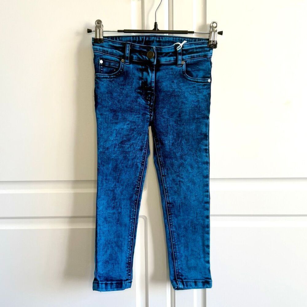 NWT Stella McCartney kids' blue acid wash stretchy skinny denim jeans,  Size 4